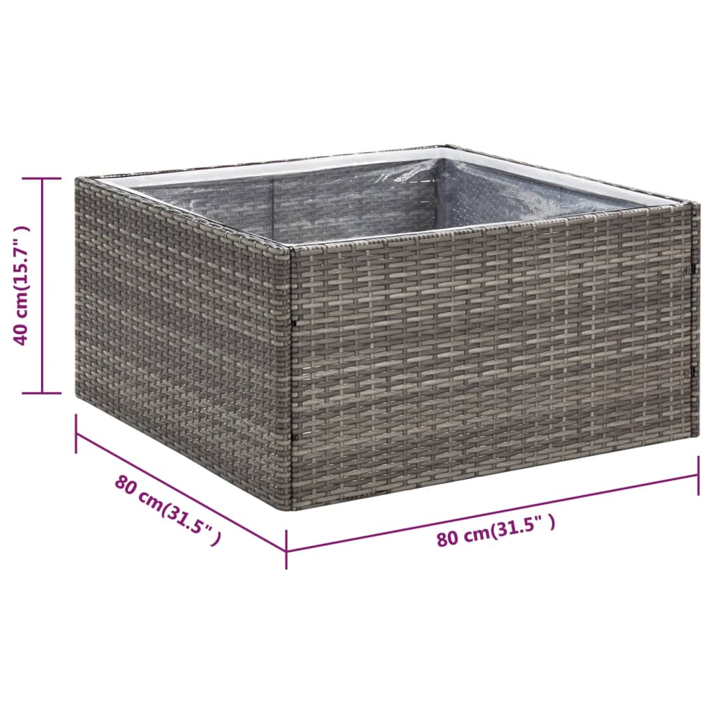 vidaXL Odlingslåda grå 80x80x40 cm konstrotting