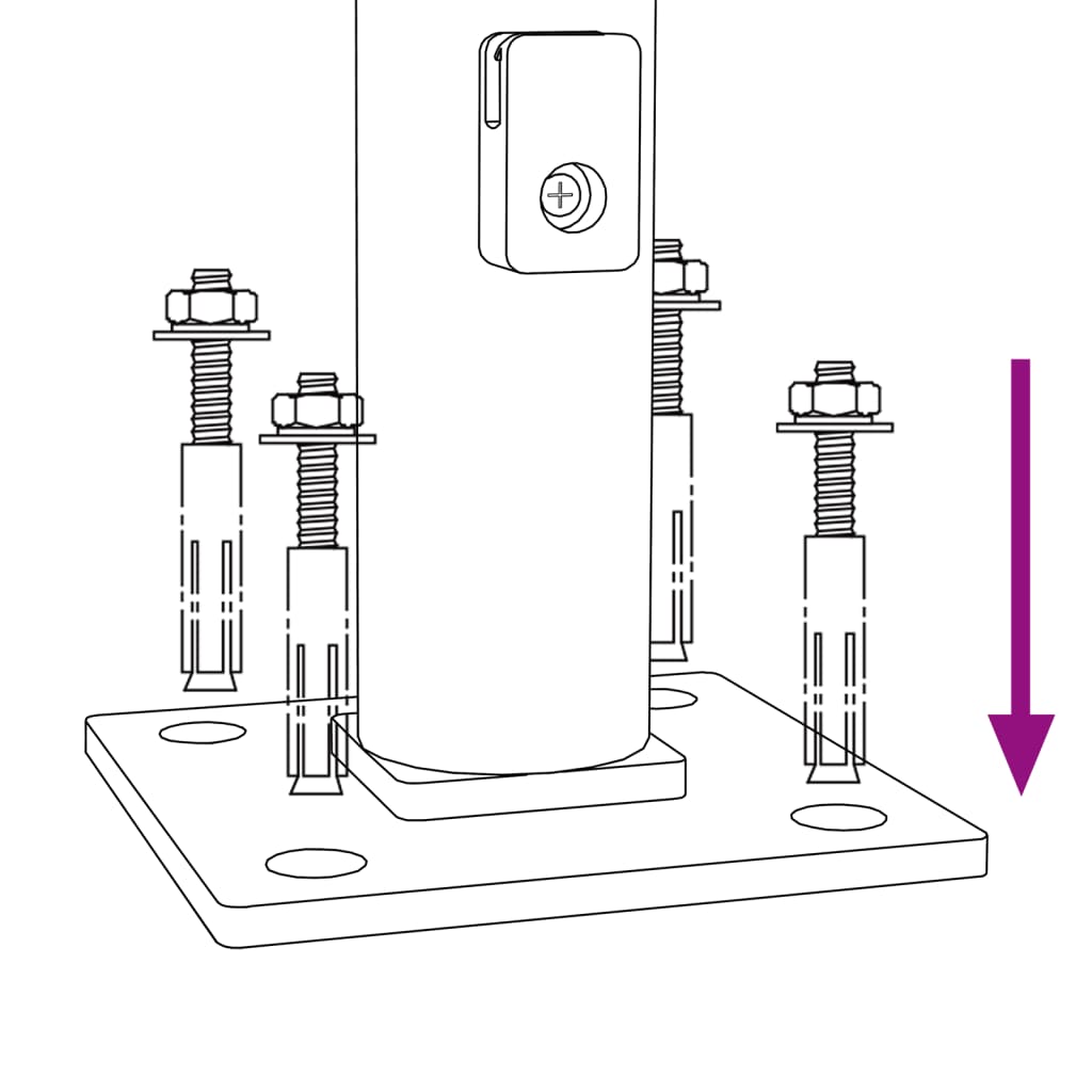 vidaXL Stängsel med stolpsko antracit 1,6x25 m