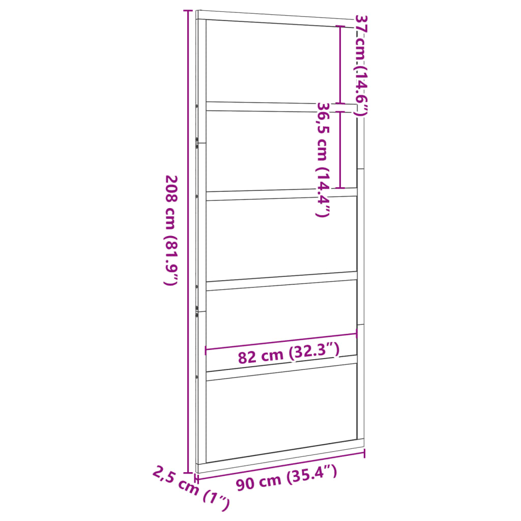 vidaXL Ladugårdsdörr vit 90x208 cm massiv furu