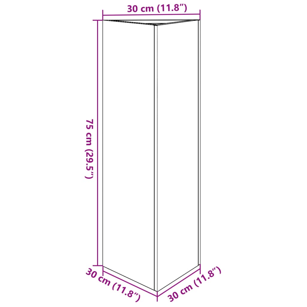 vidaXL Odlingslåda vit triangulär 30x26x75 cm stål