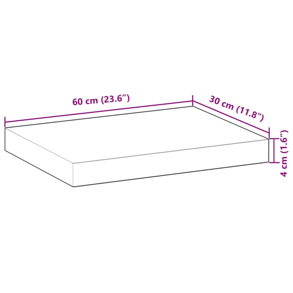 vidaXL Svävande hyllor 3 st 60x30x4 cm behandlat massivt akaciaträ