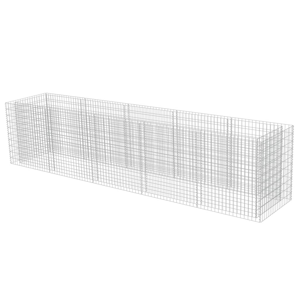 vidaXL Planteringsgabion upphöjd galvaniserat stål 450x90x100 cm