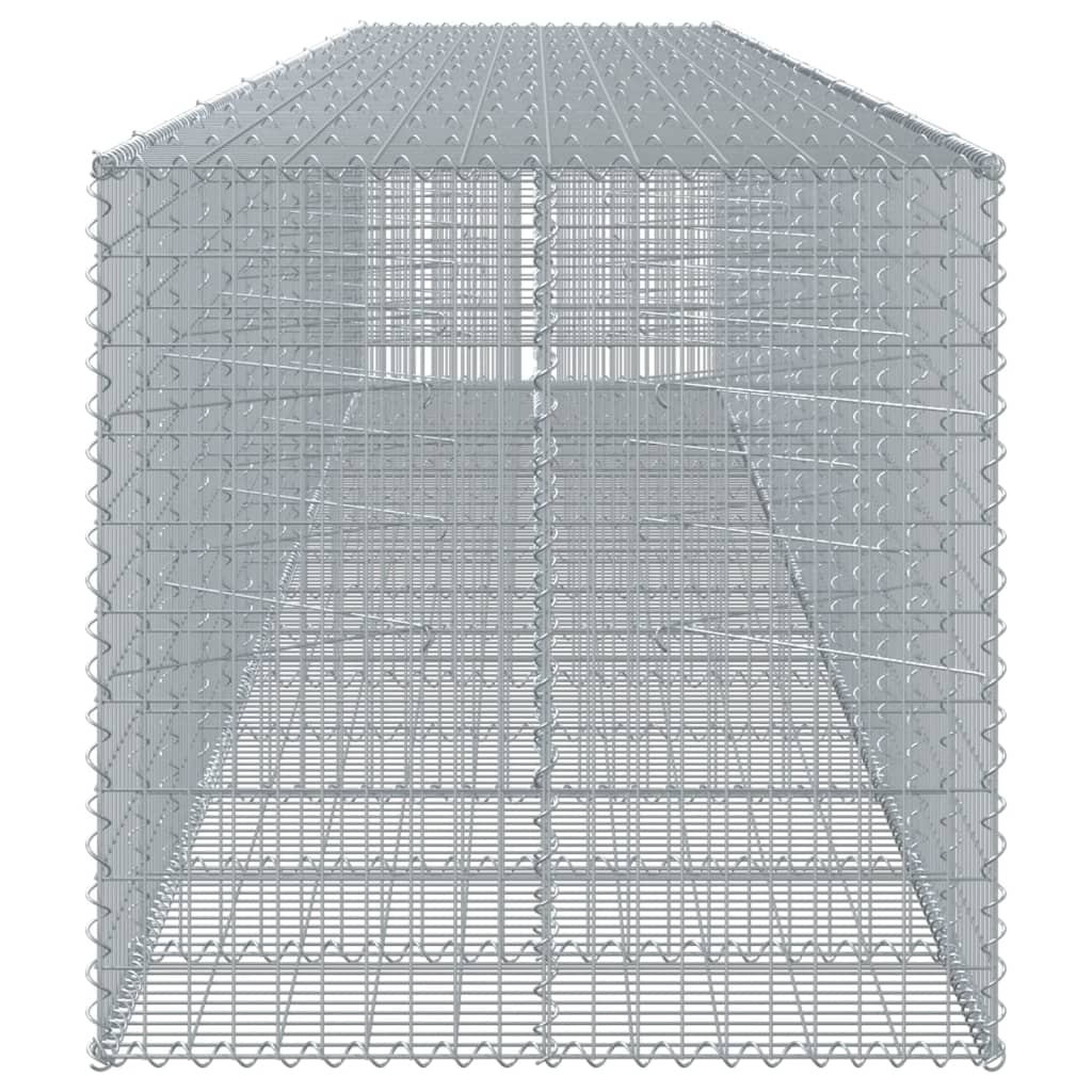 vidaXL Gabionkorg med skydd 750x100x100 cm galvaniserat järn