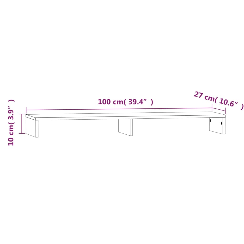 vidaXL Skärmställ 100x27x10 cm massiv furu