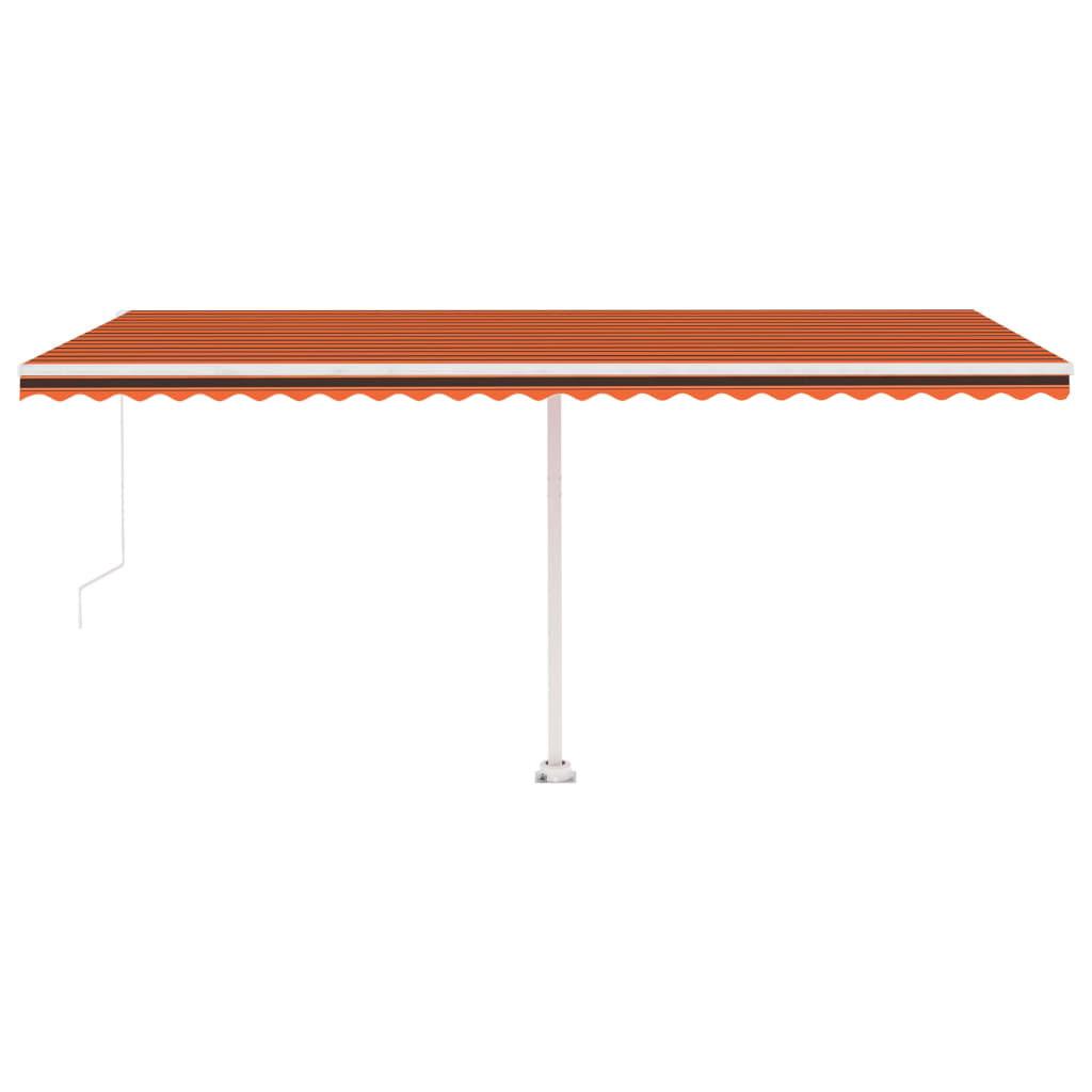 vidaXL Fristående markis manuellt infällbar 500x300 cm orange/brun