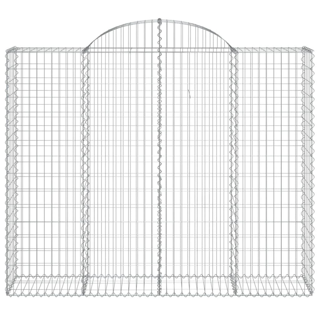 vidaXL Gabioner bågformade 4 st 200x50x160/180 cm galvaniserat järn