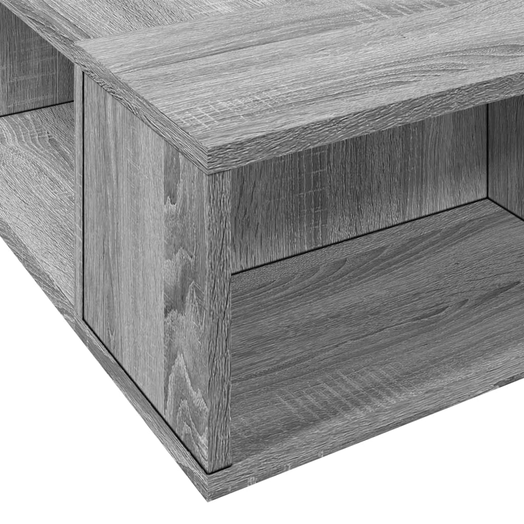 vidaXL Sängram grå sonoma 135x190 cm konstruerat trä