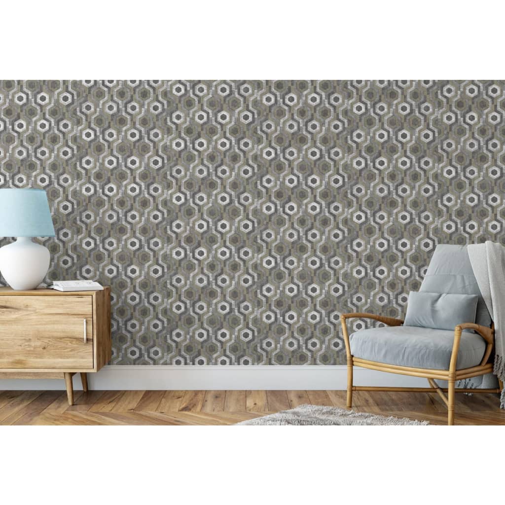 DUTCH WALLCOVERINGS Tapet Galactic silver och brun