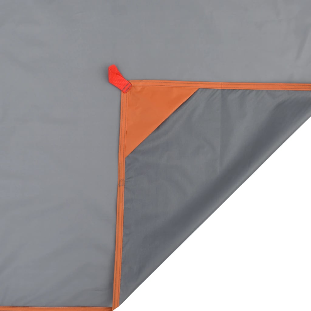 vidaXL Picknickfilt med markpinnar grå och orange 205x155 cm