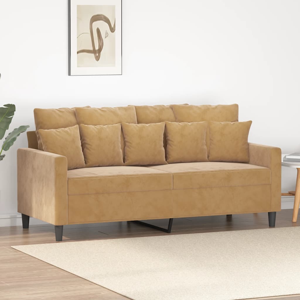 vidaXL Soffa 2-sits brun 140 cm sammet