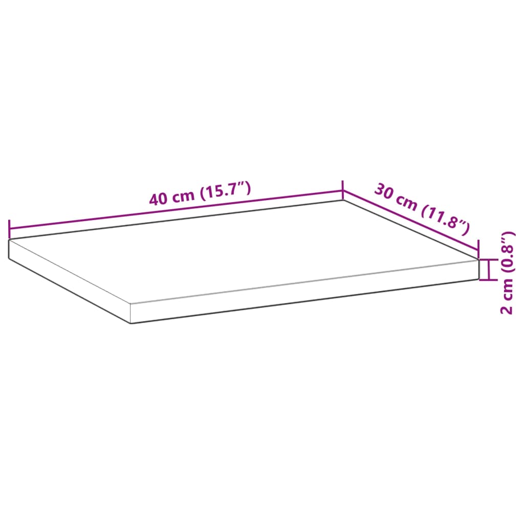 vidaXL Svävande hyllor 4 st 40x30x2 cm behandlat massivt akaciaträ