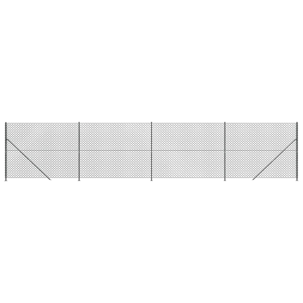 vidaXL Gunnebostängsel med stolpsko antracit 1,4x10 m