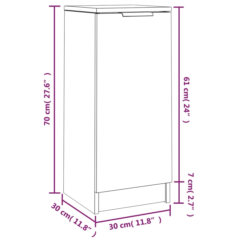 vidaXL Förvaringsskåp sonoma-ek 30x30x70 cm konstruerat trä