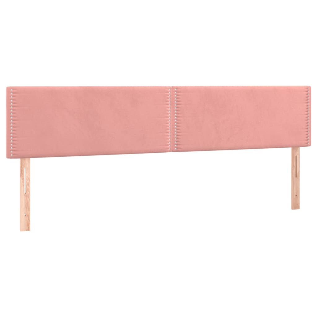 vidaXL Sänggavel LED rosa 200x5x78/88 cm sammet