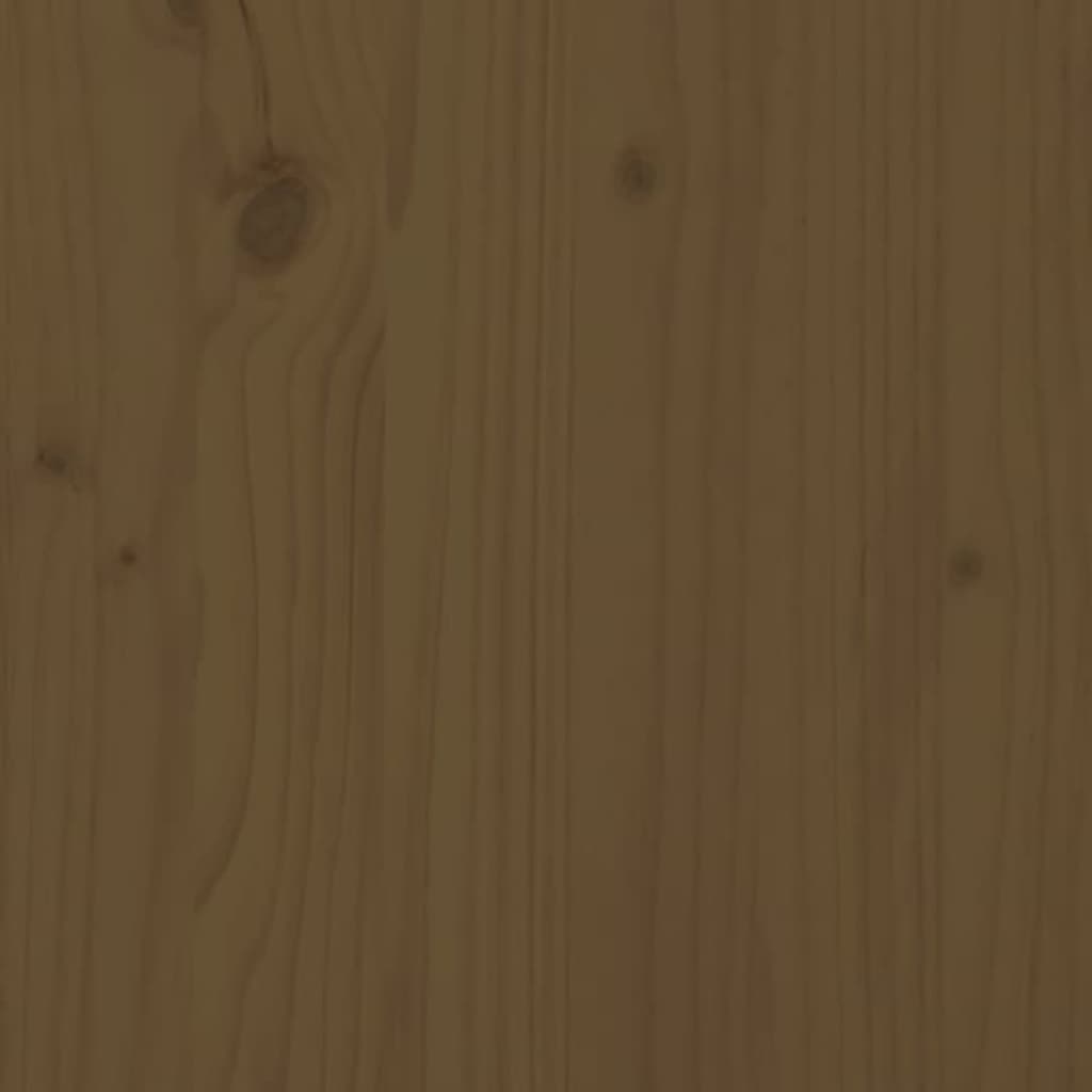 vidaXL Sängram LED honungsbrun 140x200 cm massivt trä