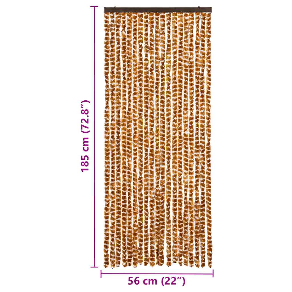 vidaXL Insektsdraperi ockra och vit 56x185 cm chenille