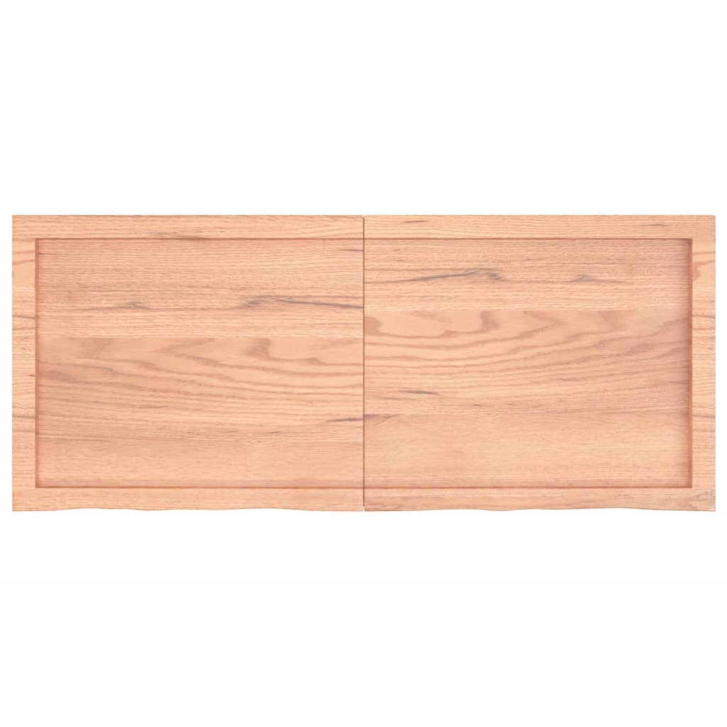 vidaXL Bänkskiva badrum ljusbrun 120x50x(2-6) cm behandlat massivt trä