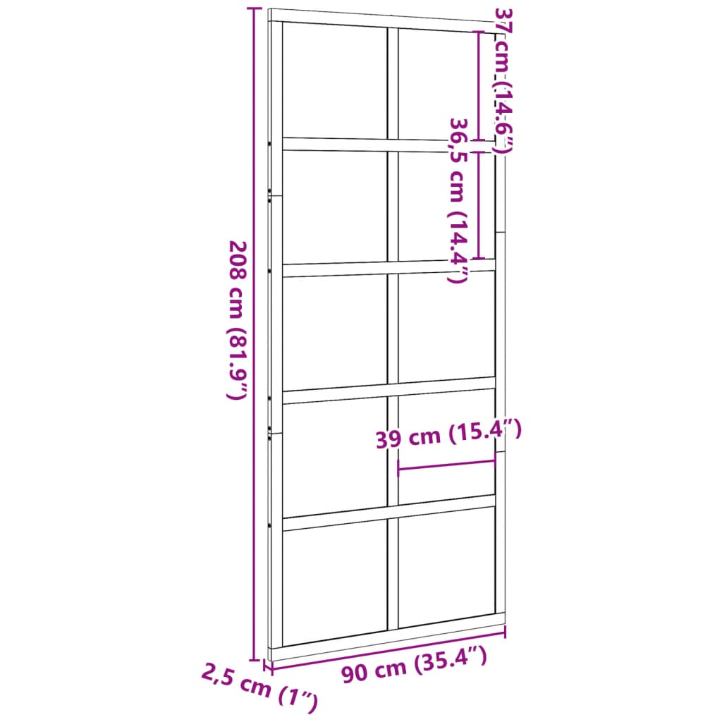 vidaXL Ladugårdsdörr vit 90x208 cm massiv furu