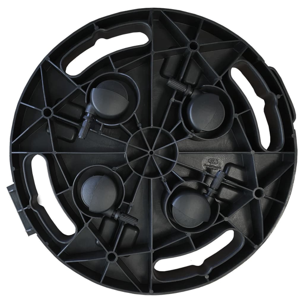 vidaXL Blomvagn med hjul diameter 30 cm svart 170 kg