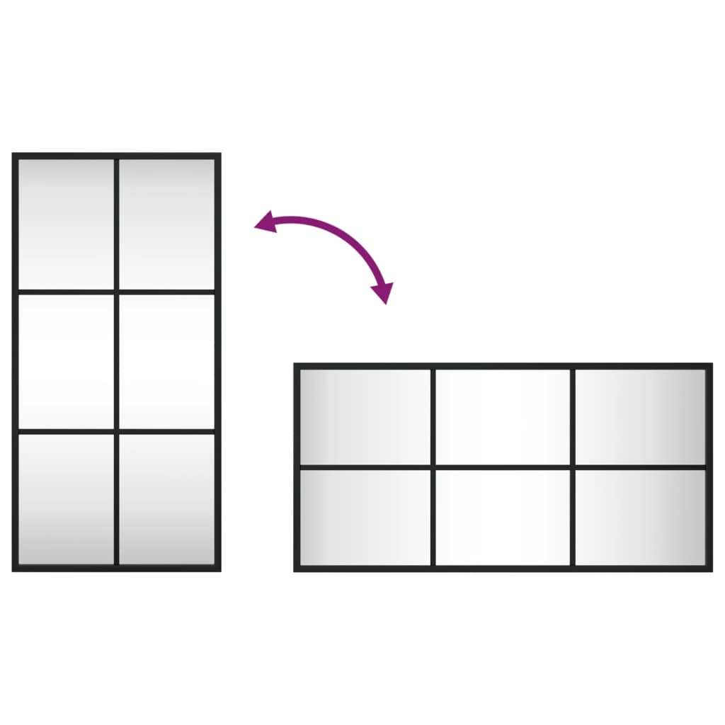 vidaXL Väggspegel svart 30x60 cm rektangulär järn