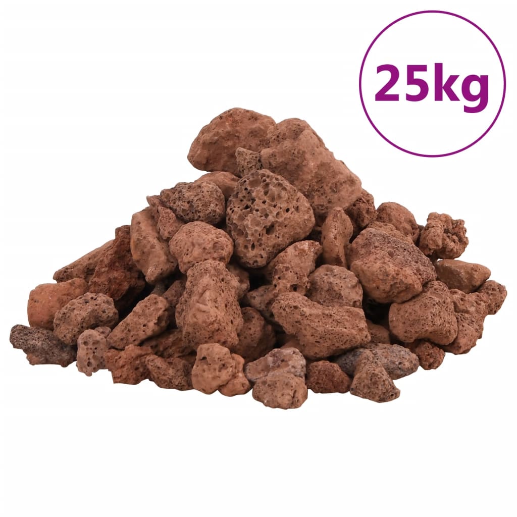 vidaXL Lavagrus 25 kg röd 1-2 cm