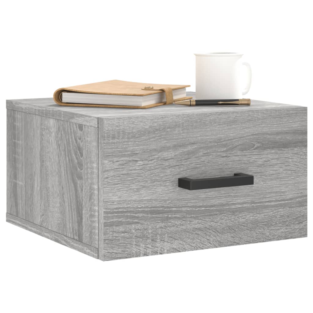 vidaXL Väggmonterade sängbord 2 st grå sonoma 35x35x20 cm