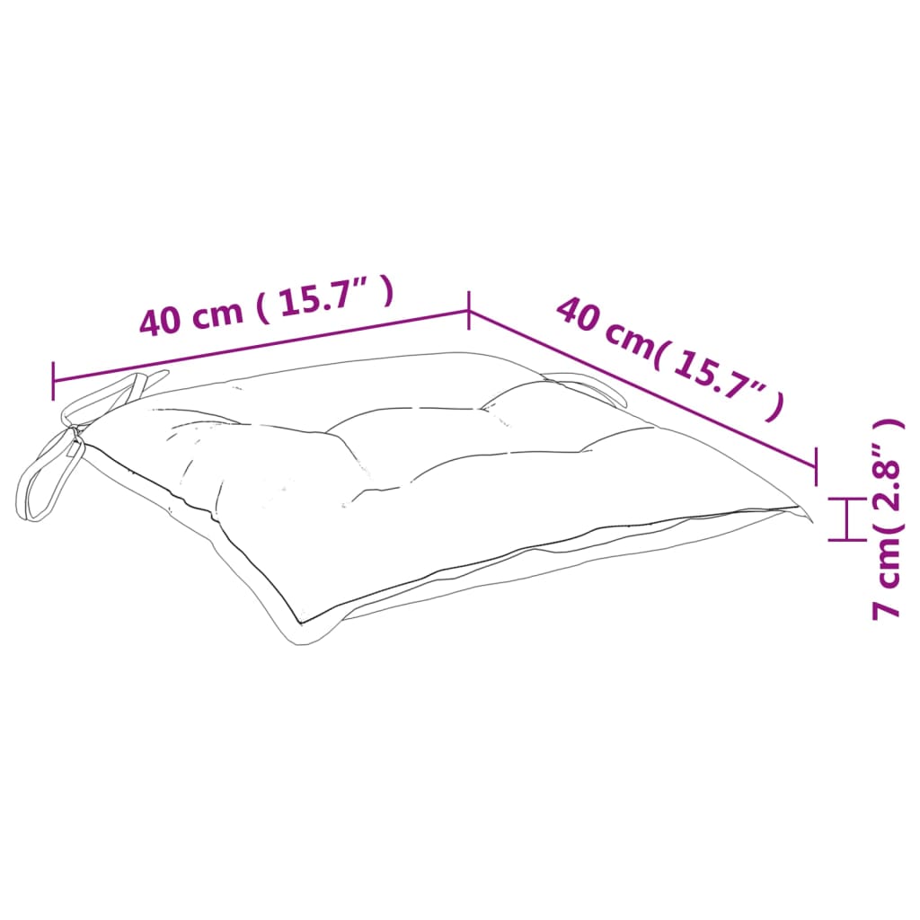 vidaXL Stolsdynor 6 st turkos 40x40x7 cm tyg