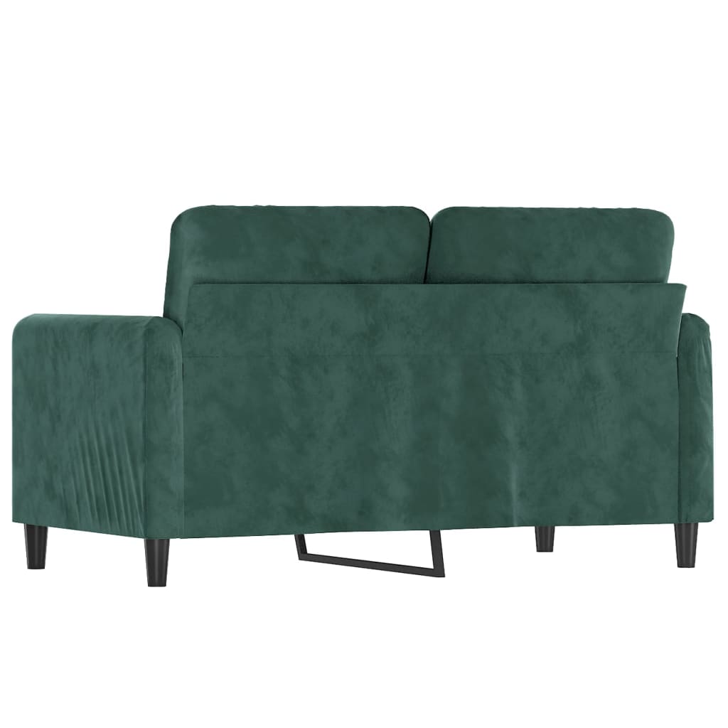 vidaXL Soffa 2-sits mörkgrön 120 cm sammet