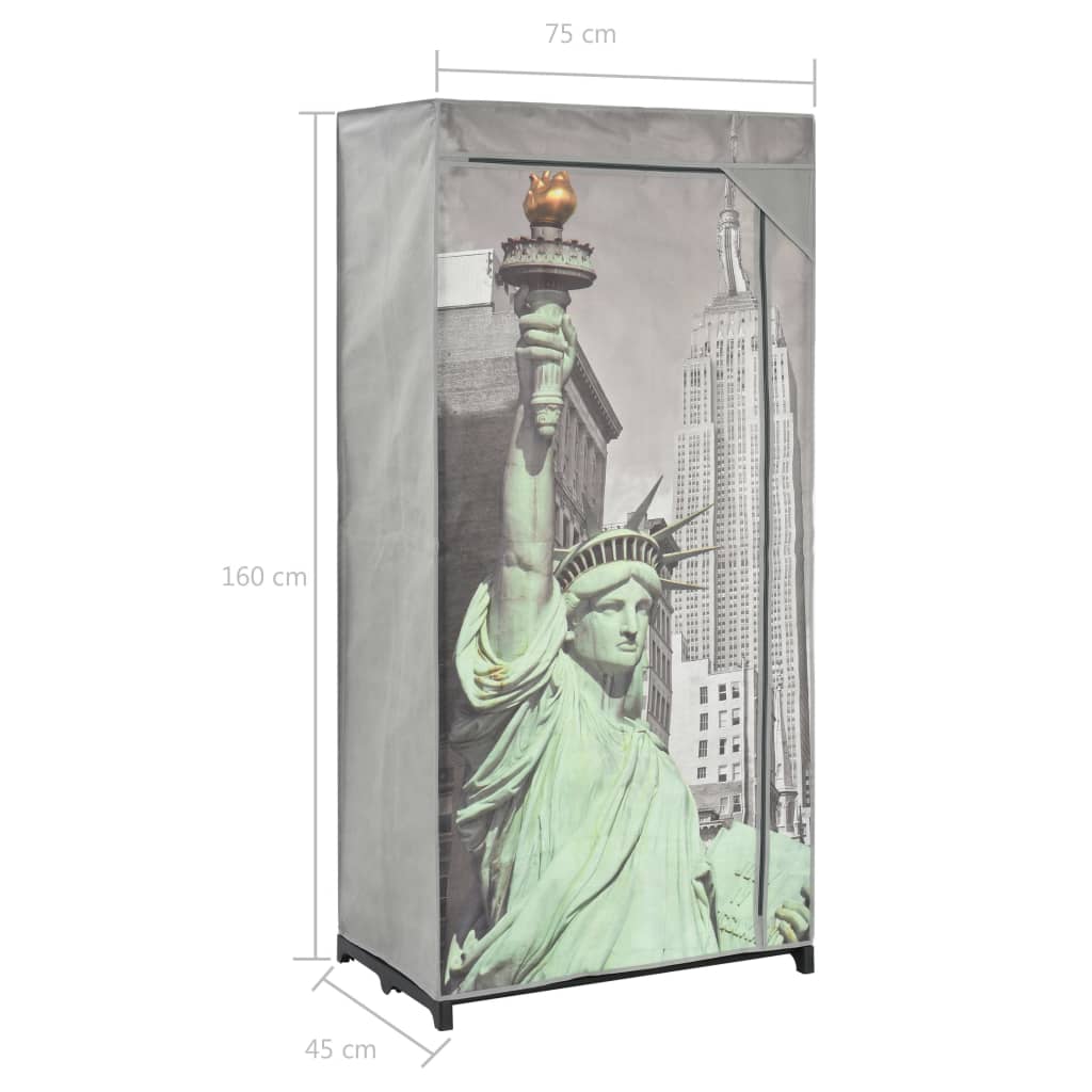 vidaXL Garderob New York 75x45x160 cm tyg