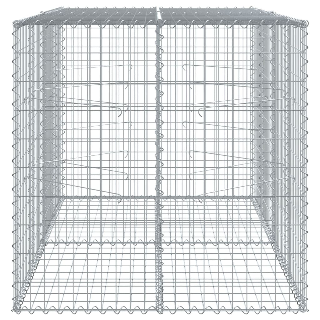 vidaXL Gabionkorg med skydd 200x100x100 cm galvaniserat järn