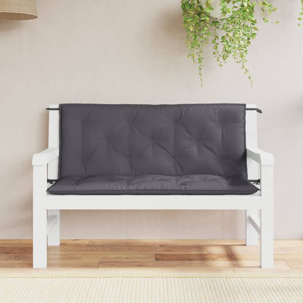 vidaXL Bänkdynor för trädgården 2st antracit 120x50x7cm oxfordtyg