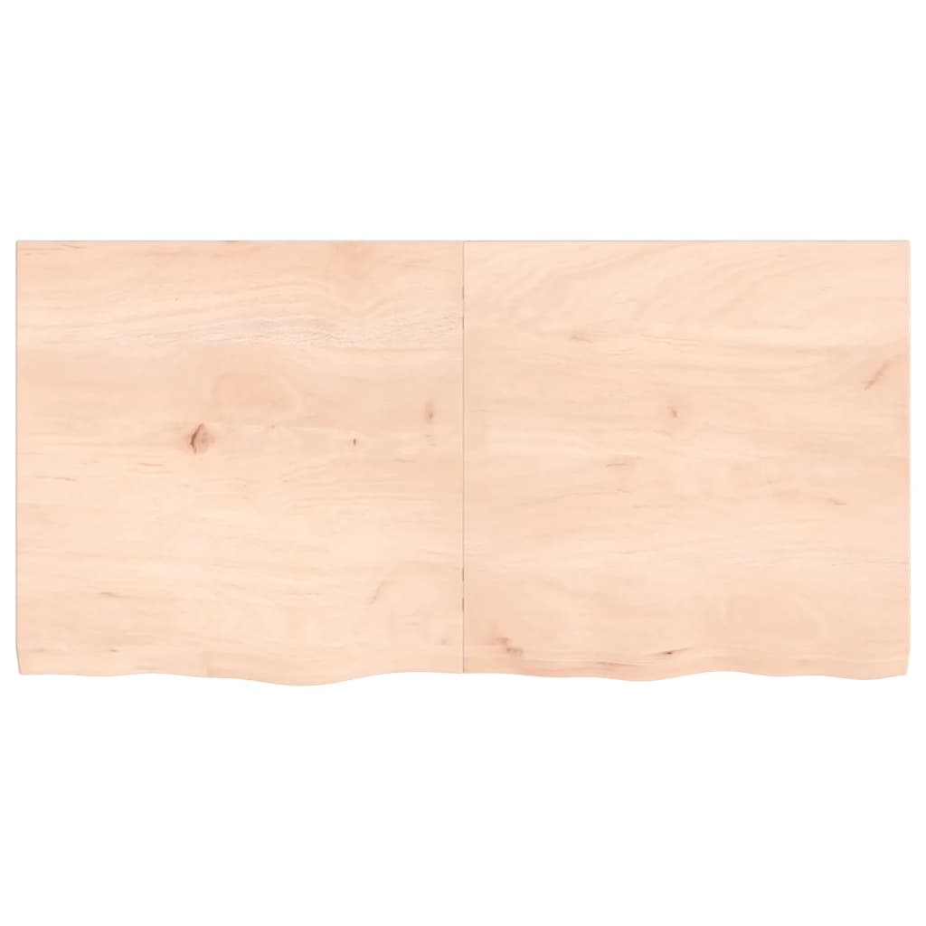 vidaXL Bänkskiva för badrum 120x60x(2-4) cm obehandlat massivt trä