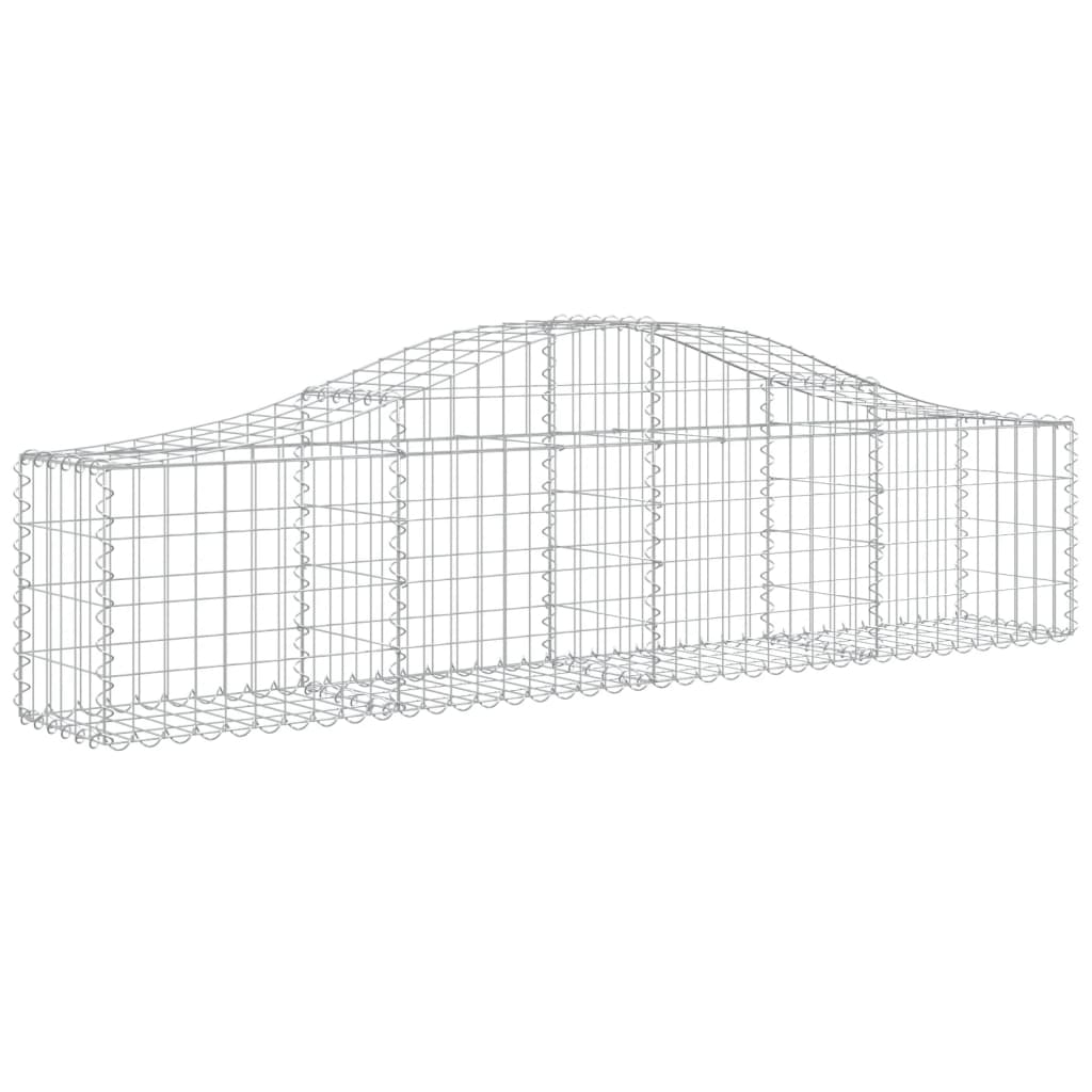 vidaXL Gabion bågformad 2 st 200x30x40/60 cm galvaniserat järn