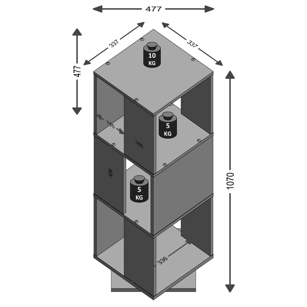 FMD Roterbart dokumentskåp öppet 34x34x107cm antik ek