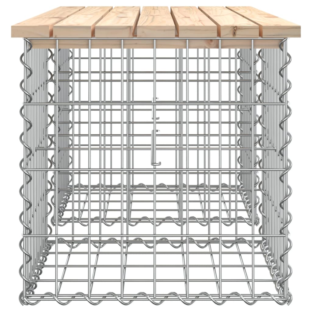 vidaXL Trädgårdsbänk gabion-design 103x44x42 cm massiv furu