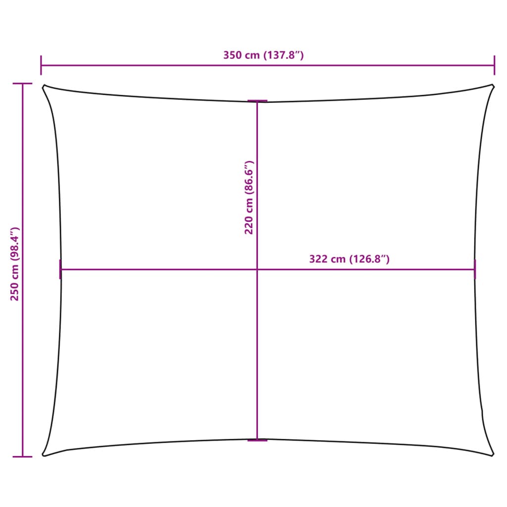 vidaXL Solsegel oxfordtyg rektangulärt 2,5x3,5 m taupe