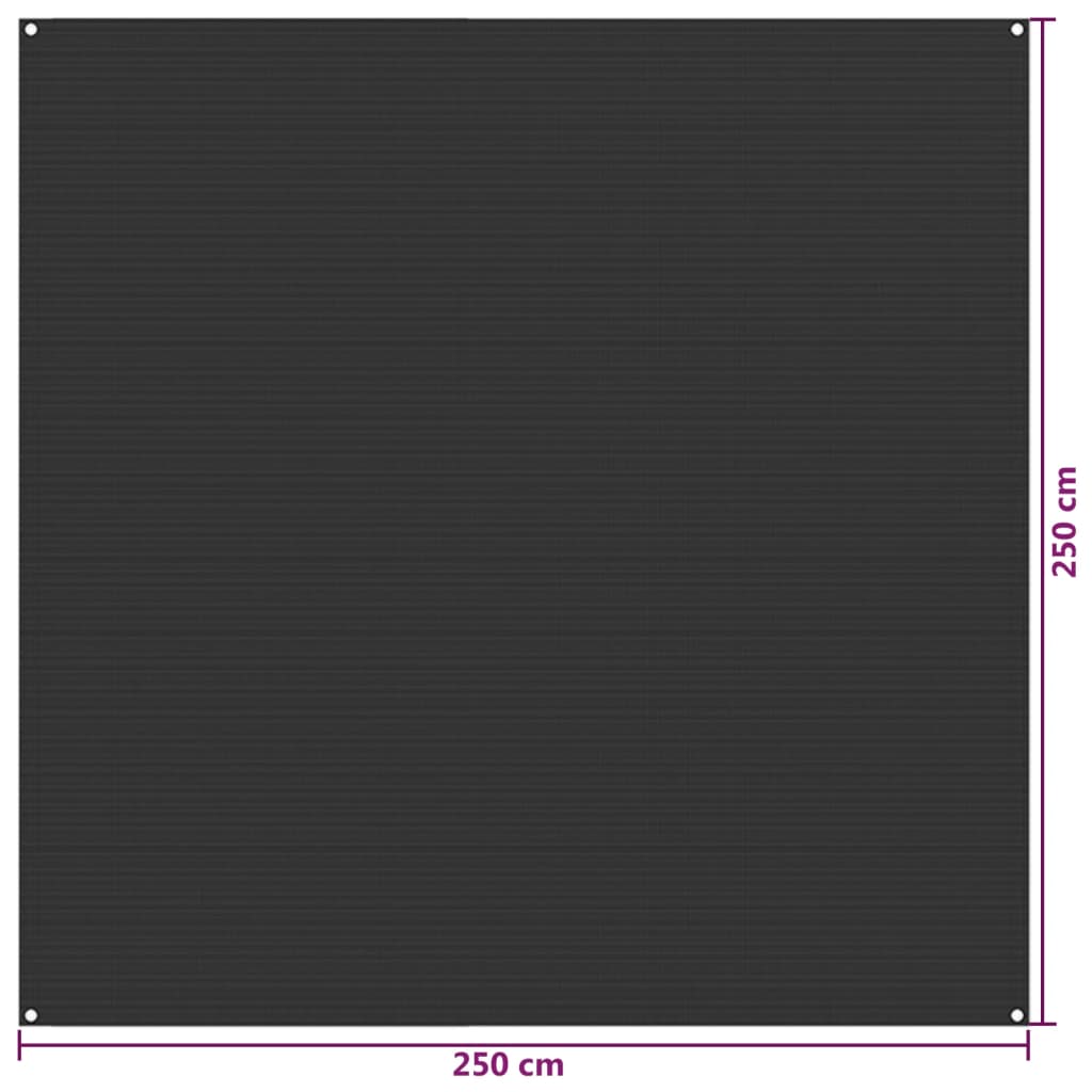 vidaXL Tältmatta 250x250 cm antracit HDPE