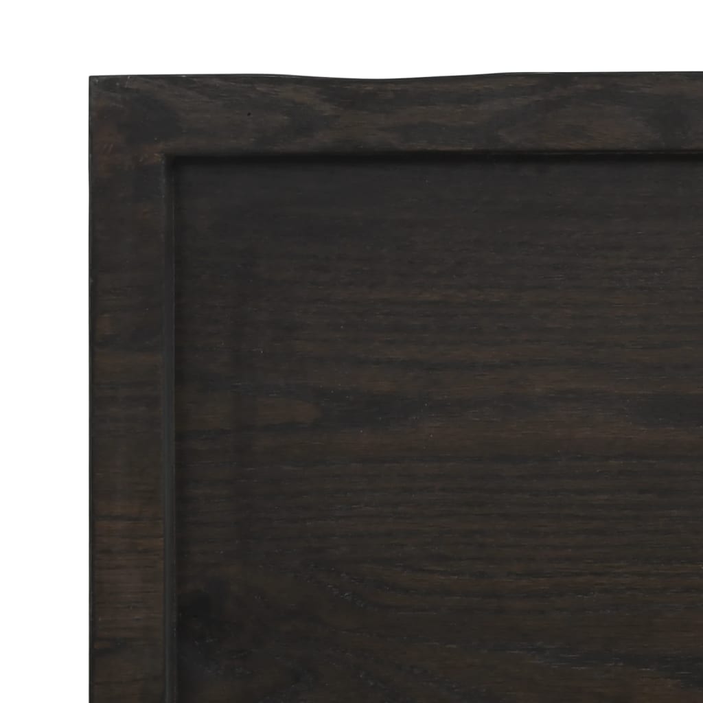 vidaXL Bänkskiva badrum mörkbrun 180x30x(2-4) cm behandlat massivt trä