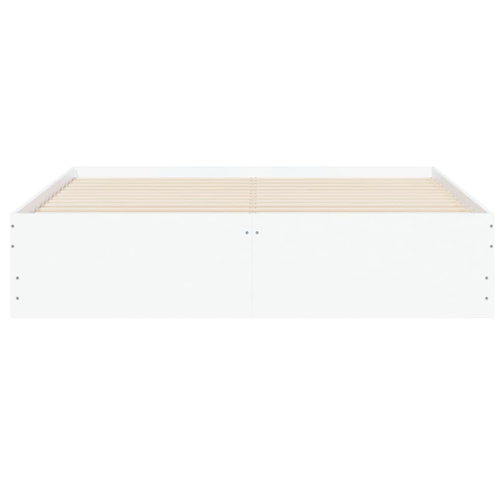 vidaXL Sängram med lådor vit 150x200 cm konstruerad trä