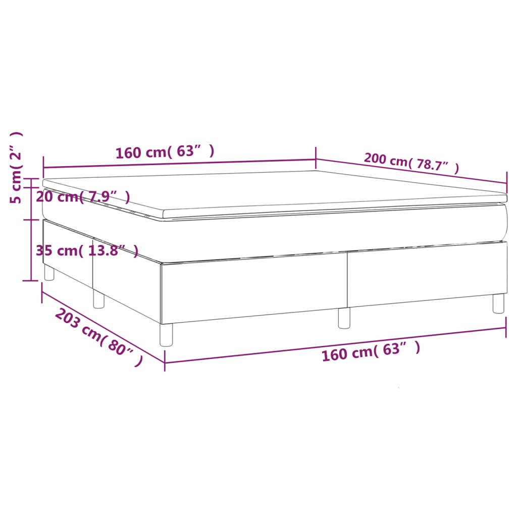 vidaXL Ramsäng med madrass svart 160x200 cm konstläder