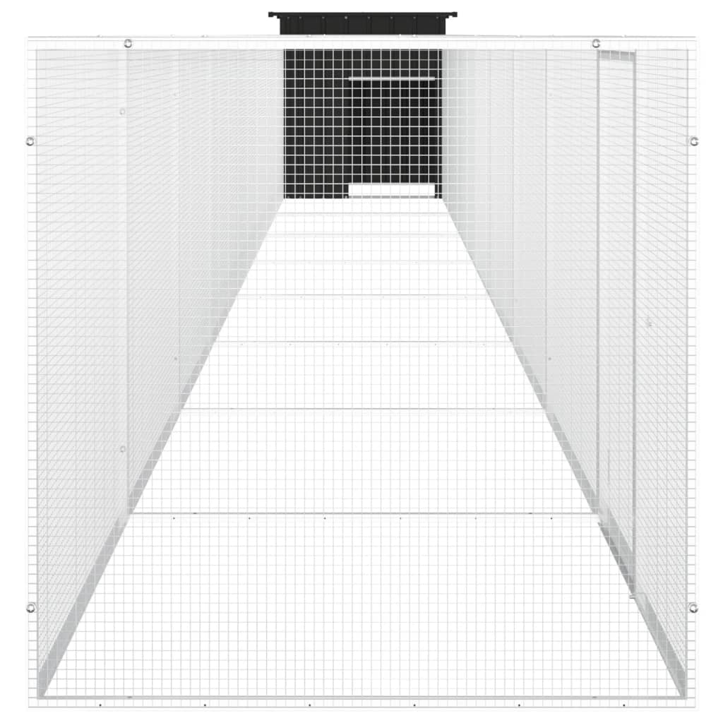 vidaXL Hönsbur antracit 900x91x100 cm galvaniserat stål