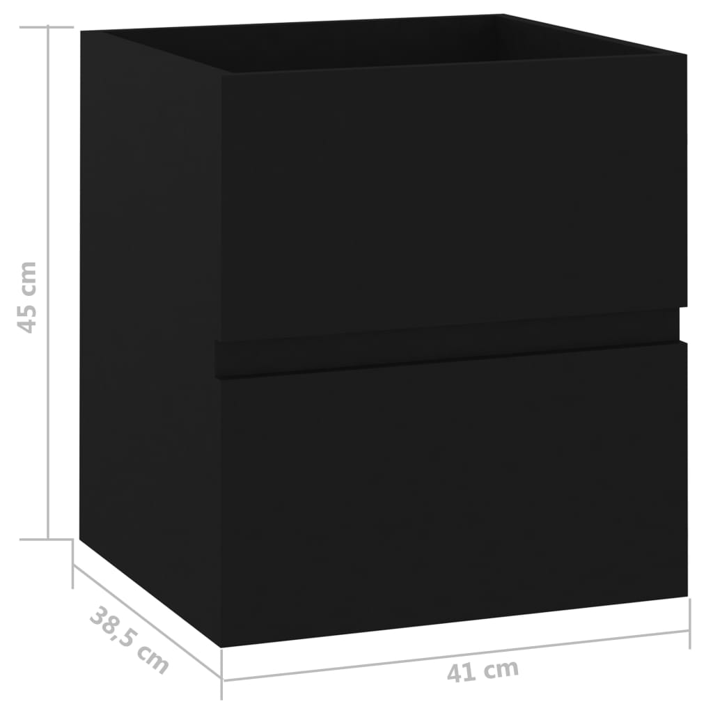 vidaXL Tvättställsskåp svart 41x38,5x45 cm konstruerat trä