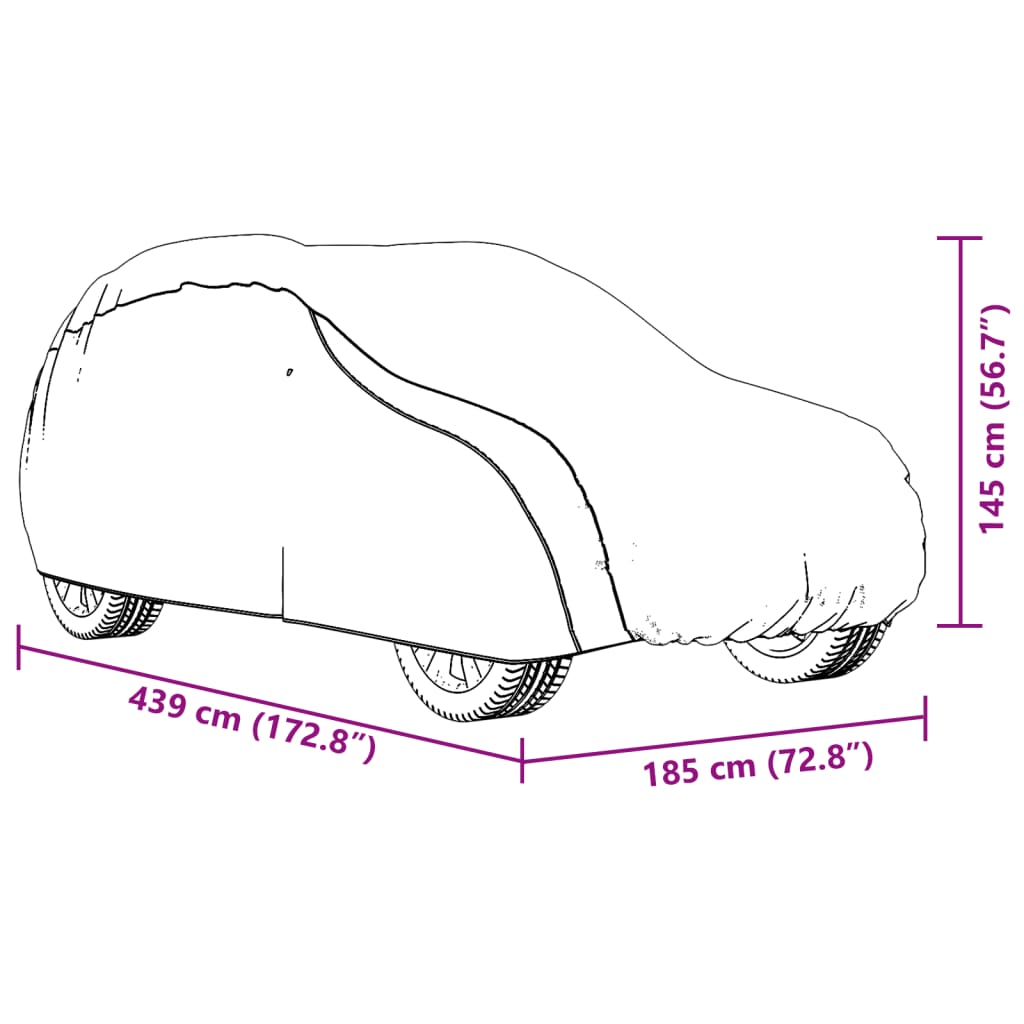 vidaXL Bilöverdrag för SUV med spännband silver M heltäckande