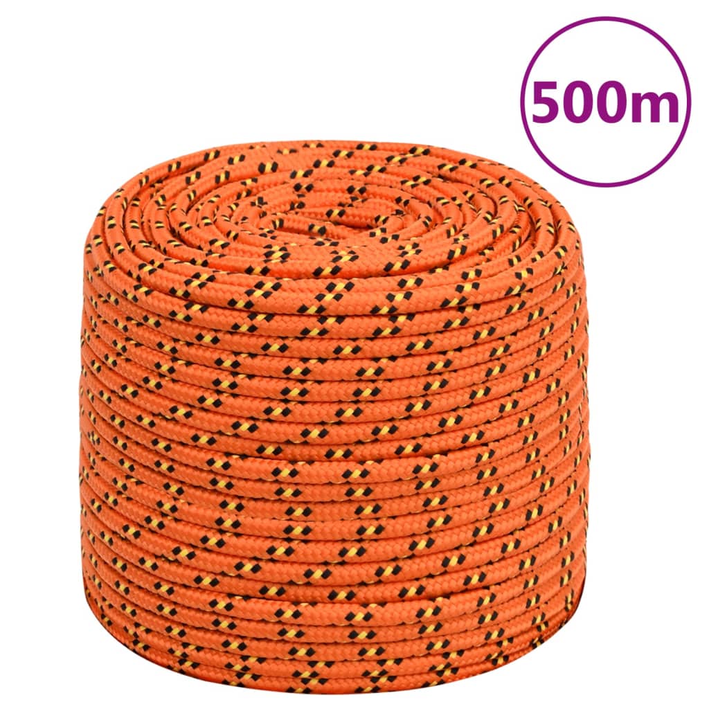 vidaXL Båtlina orange 8 mm 500 m polypropylen