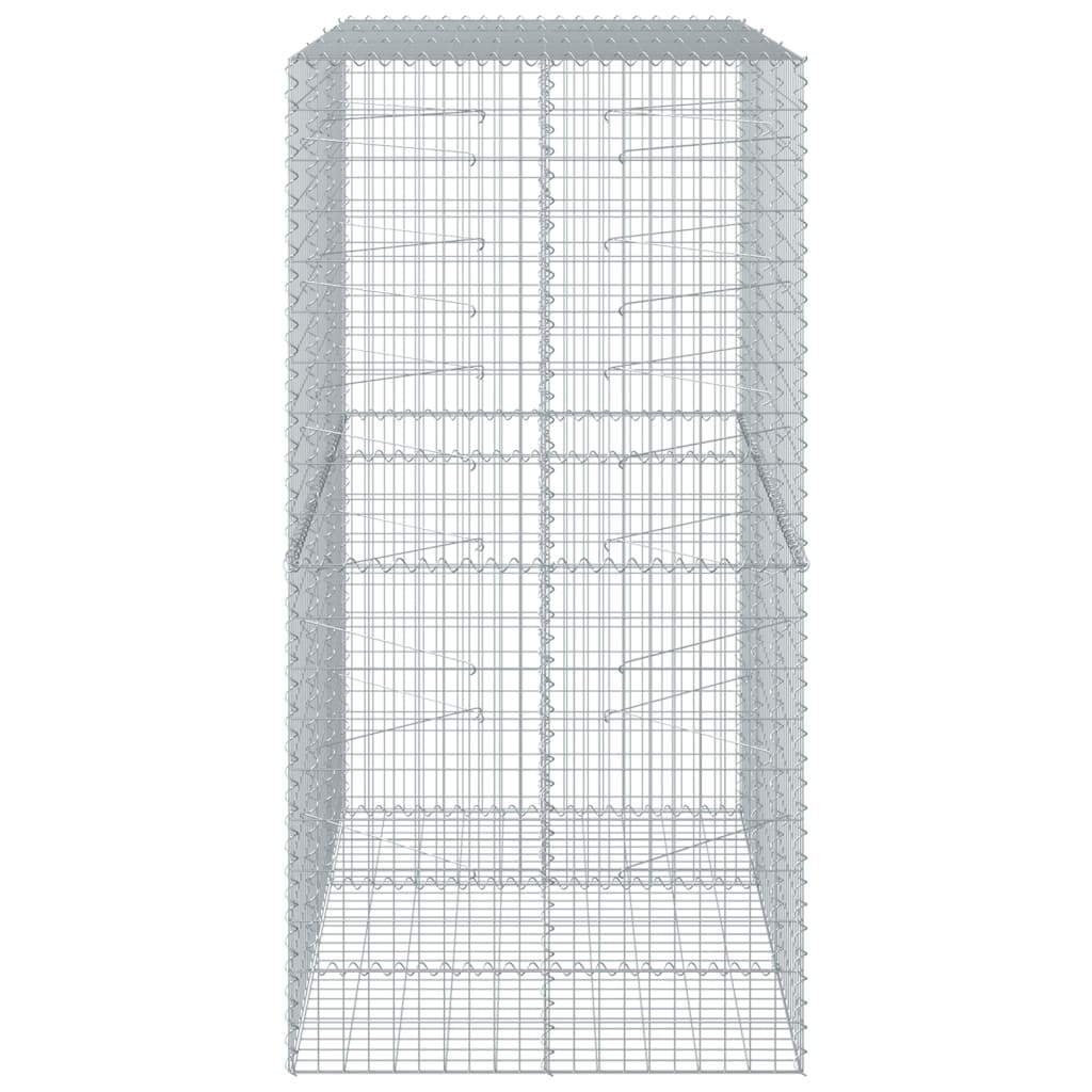 vidaXL Gabionkorg med skydd 150x100x200 cm galvaniserat järn