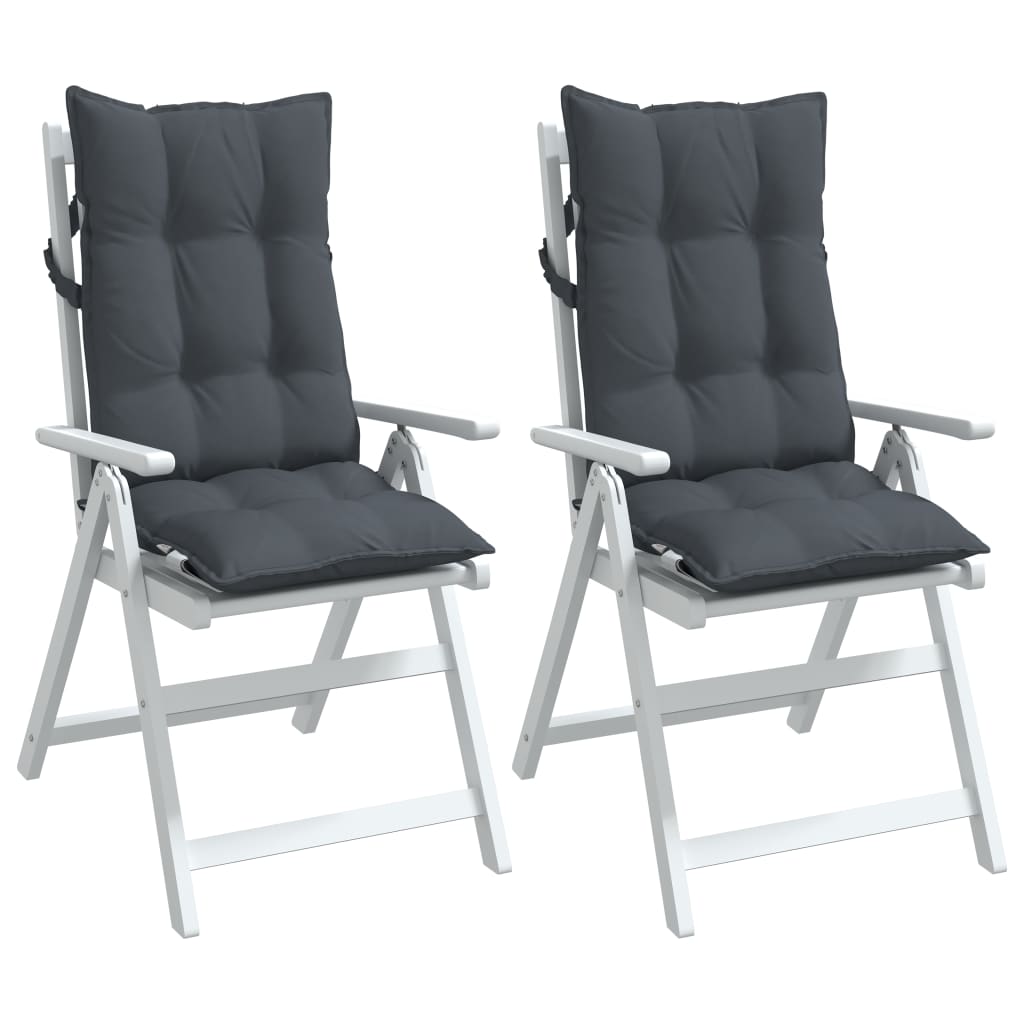 vidaXL Stolsdynor för stolar med hög rygg 2 st antracit oxfordtyg