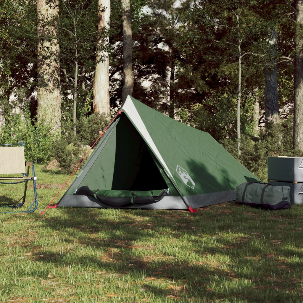 vidaXL Campingtält 2 personer grön vattentätt