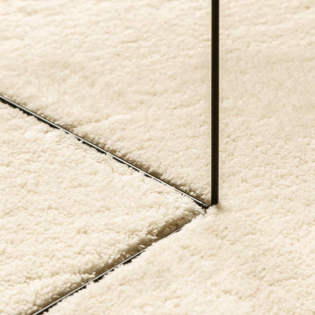 vidaXL Mjuk matta HUARTE med kort lugg tvättbar gräddvit Ø 80 cm