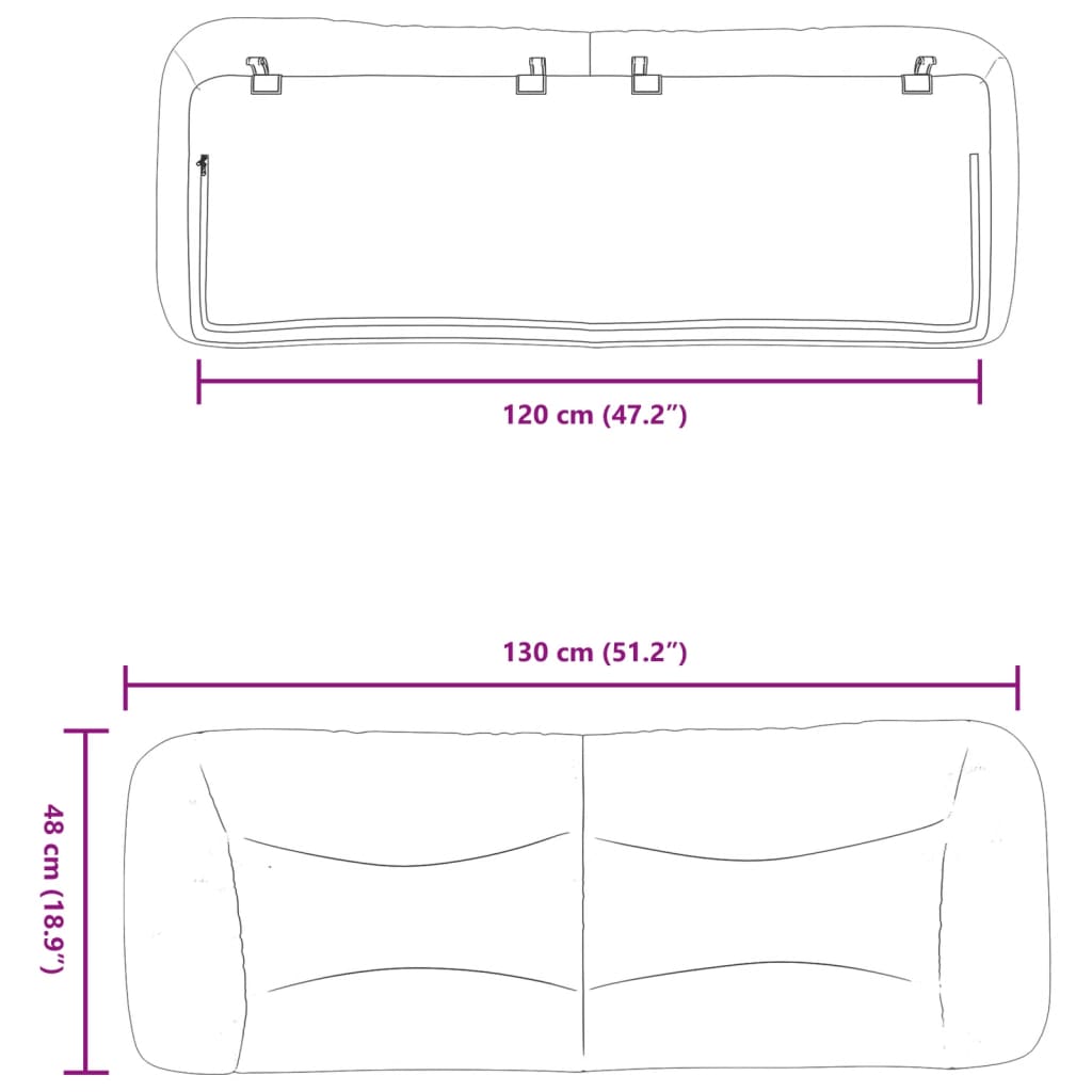 vidaXL Dyna till huvudgavel brun 120 cm konstläder