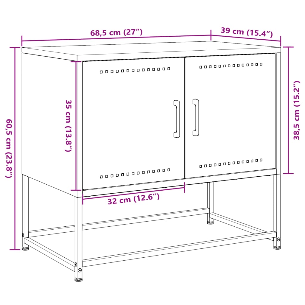 vidaXL TV-skåp olivgrön 68,5x39x60,5 cm stål